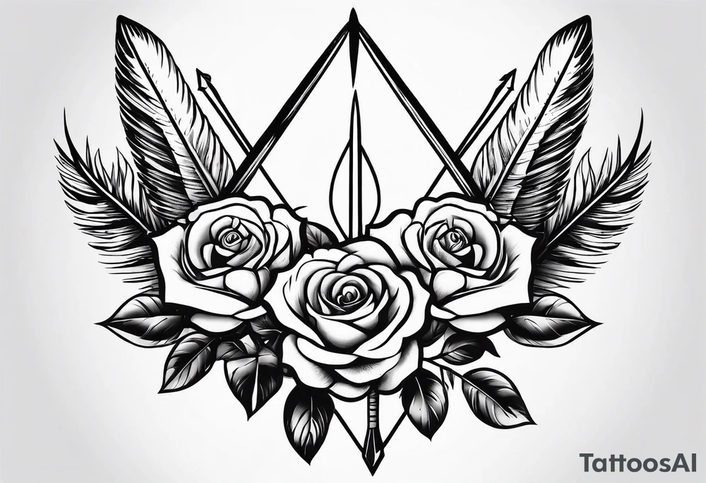 indian arrows with a rose tattoo idea