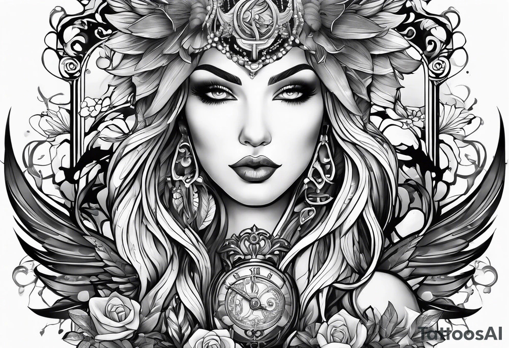 Black and white Florida tattoo for a Virgo mechanic tattoo idea