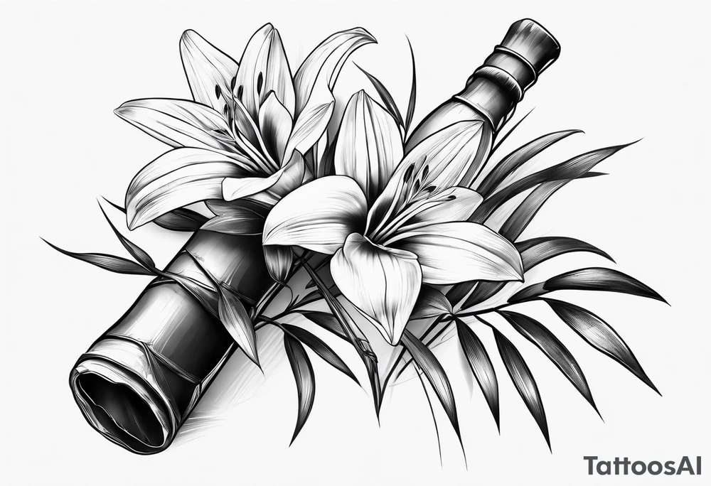 bamboo shoots without flowers tattoo idea