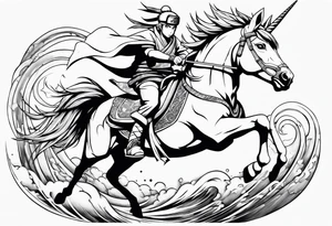 naruto riding a unicorn tattoo idea