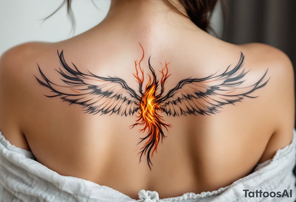 Phoenix rising from the ashes tattoo idea