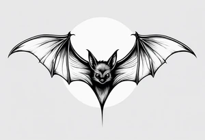 tall skinny bat minimal detail tattoo idea