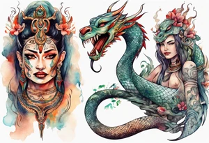 a Naga with a woman's face tattoo idea