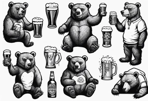 bear with a beer tattoo idea