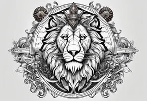 Pirate lion, nautical steampunk theme tattoo idea