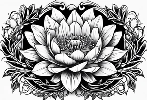 neo traditional foliage tattoo idea