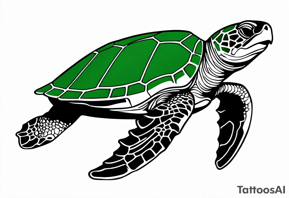 green sea turtle tattoo idea
