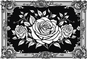A Nightingale singing in a bush of Damascus roses above a music sheet tattoo idea