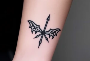 X one piece  tattoo with devil stripes in corner and rest black tattoo idea