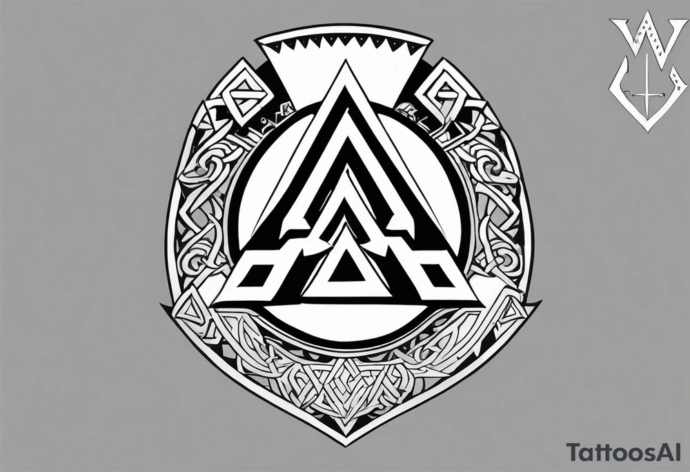 Valhalla shield valknut sword axe tattoo idea