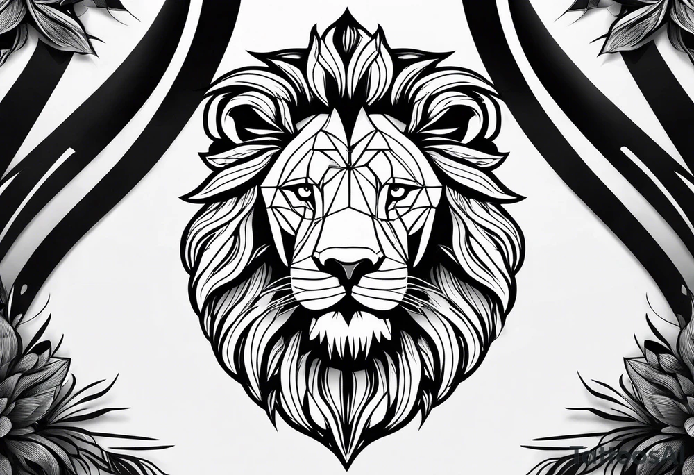 lion face tattoo idea