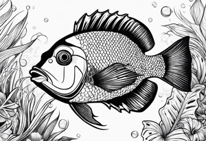 Tropical fish for men's shoulder tattoo idea
