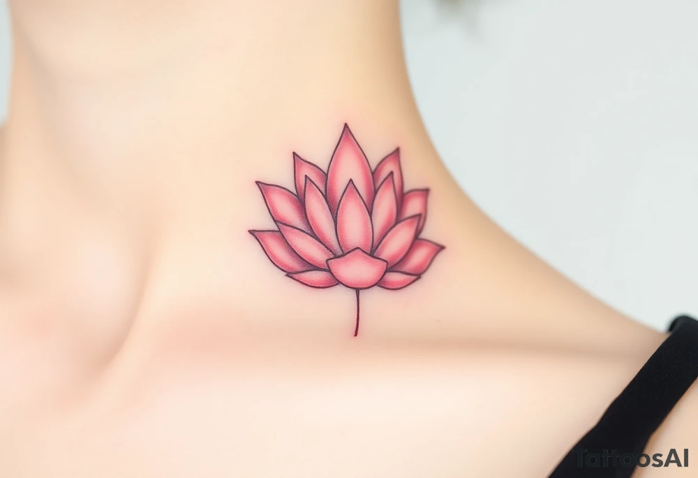 A soft, pastel pink water lily, with a very subtle touch of gray shading around the edges, making it delicate and elegant, symbolizing innocence and devotion tattoo idea