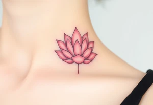 A soft, pastel pink water lily, with a very subtle touch of gray shading around the edges, making it delicate and elegant, symbolizing innocence and devotion tattoo idea