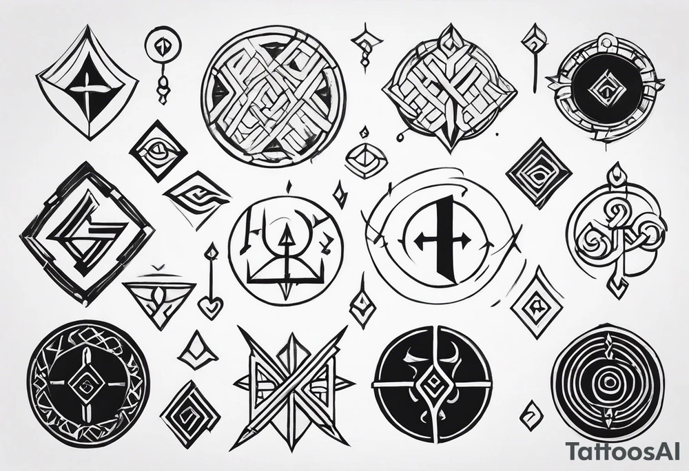 Ancient Rune Symbols tattoo idea