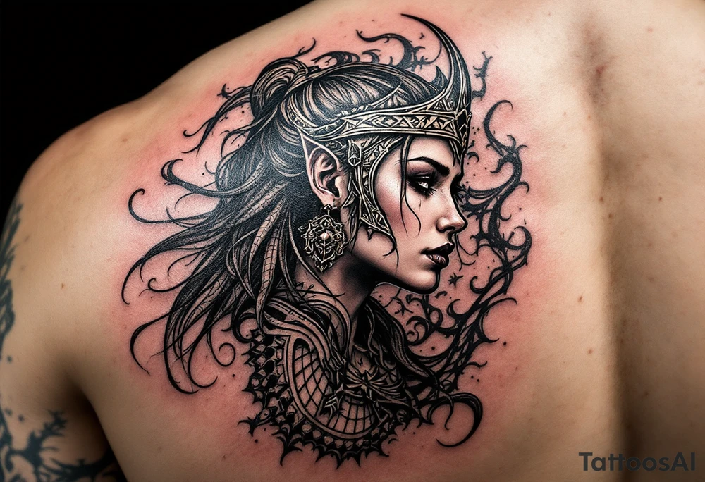 Female viking tattoo idea