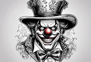 buggie the clown from one piece in the style of Comedy and Tragedy tattoo idea