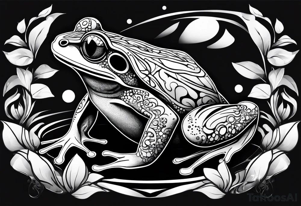 a psychedelic frog tattoo idea