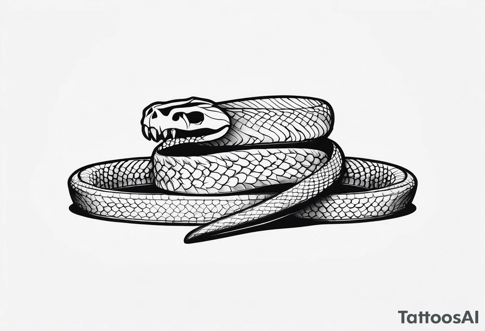 Snake with Skull tattoo idea