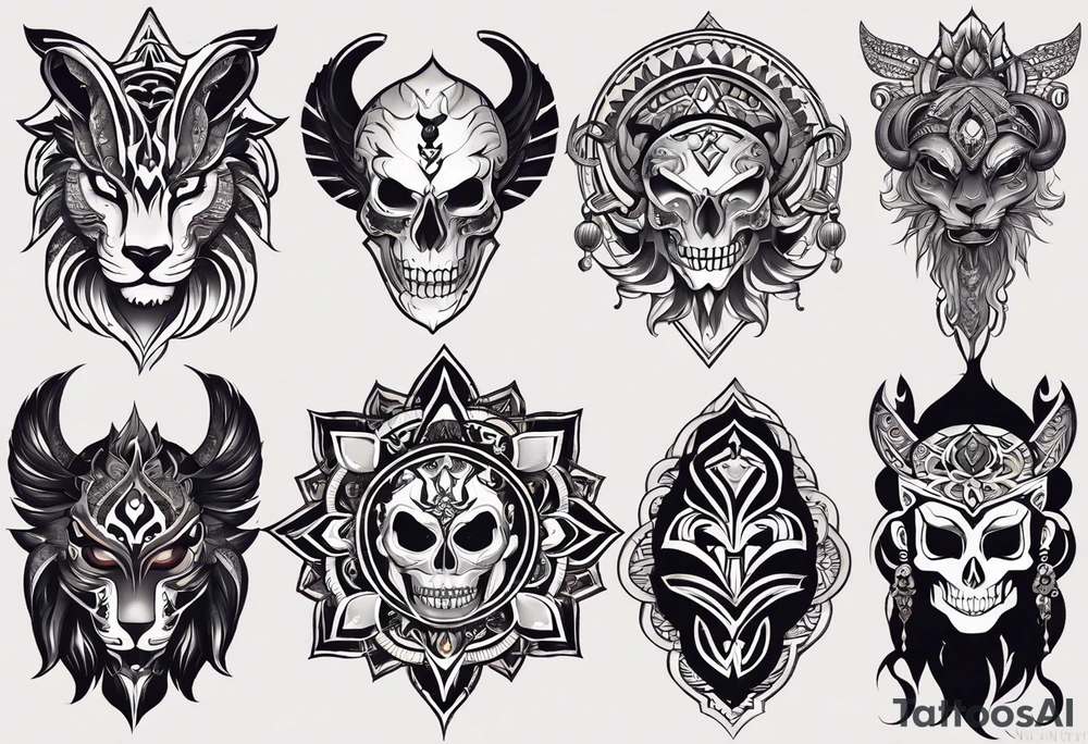 kali ma, alien goddess, valkrye, aries, cosmic pirate, divine feminine, zenza resonance, pachamama, lotus azul, blank panther, eagle, skull, 5D, nueva gaya, dna 12, left side chest tatoo tattoo idea