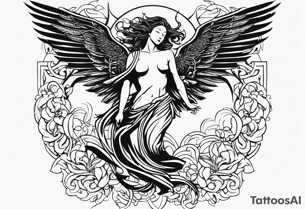 I like tattoos of the falling angel, moreover tattoos related to asiatic culture and Greek mixology.  The tattoo is for a men tattoo idea