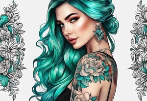 The name Drew with teal tattoo idea
