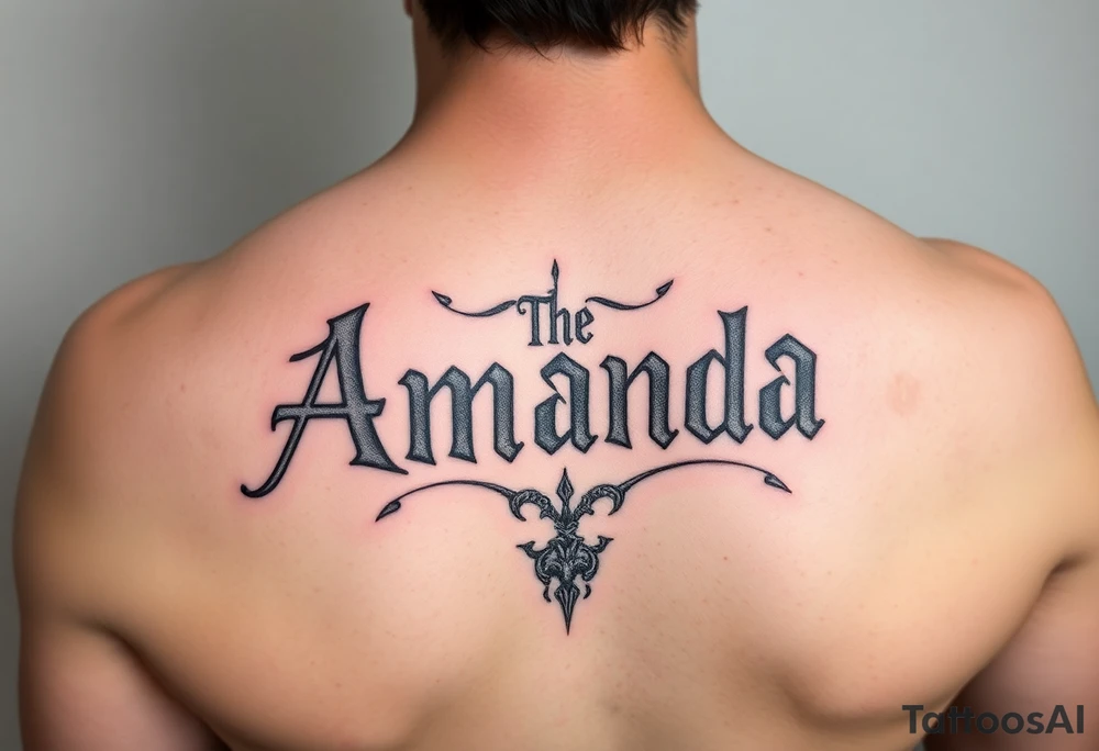 Amanda name with Harry Potter deathly hsllows tattoo idea