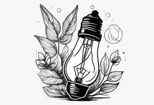 Light bulb with plants inside tattoo idea