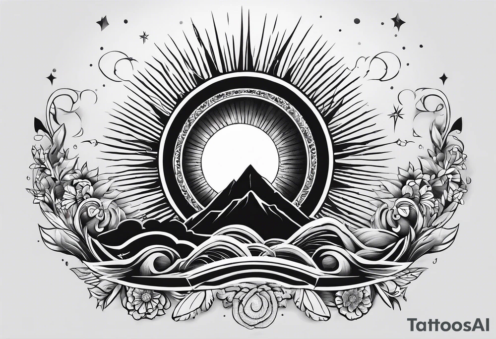 a sun with 21 ray tattoo idea