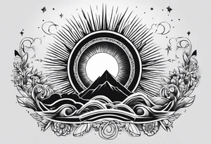 a sun with 21 ray tattoo idea