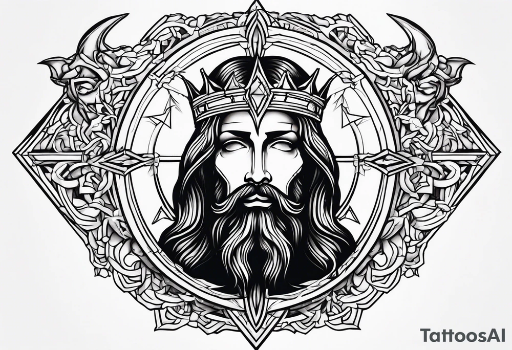 Jesus, devil, old school tattoo idea