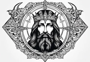 Jesus, devil, old school tattoo idea