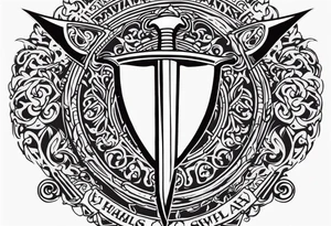 Valhalla  sword shield axe tattoo idea
