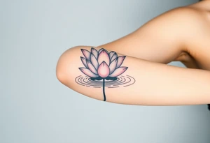 serene lotus flower emerging from sacred waters with ripples tattoo idea