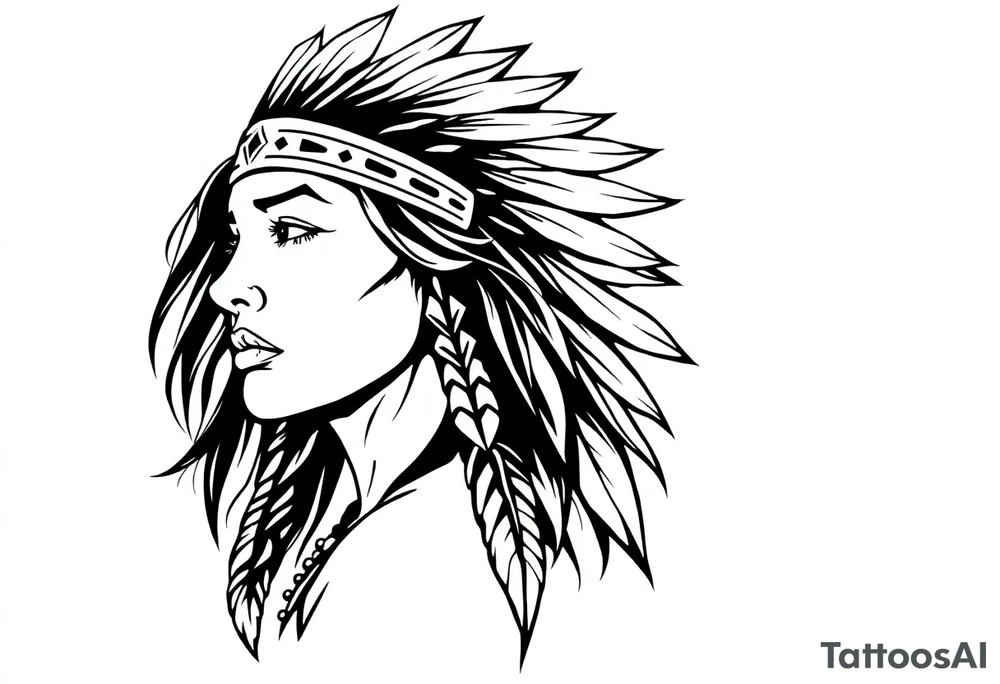 Native American female tattoo idea