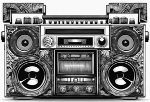 Boombox tattoo idea