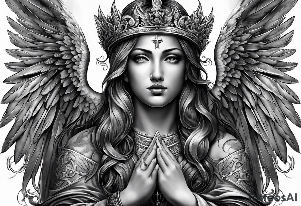 god with angel tattoo idea