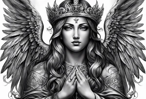 god with angel tattoo idea