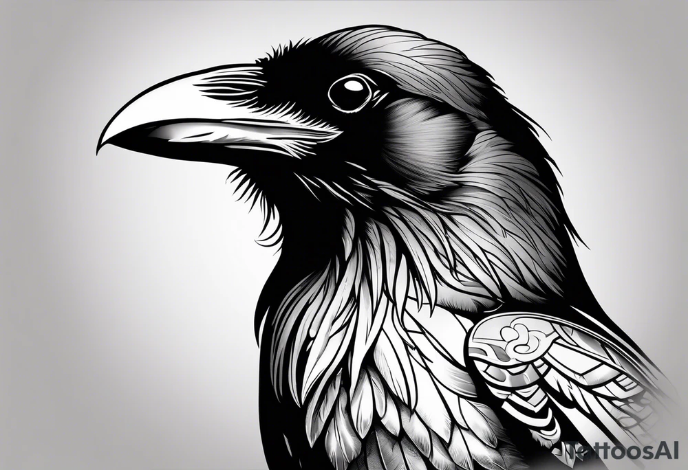 raven head tattoo idea