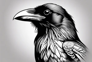 raven head tattoo idea