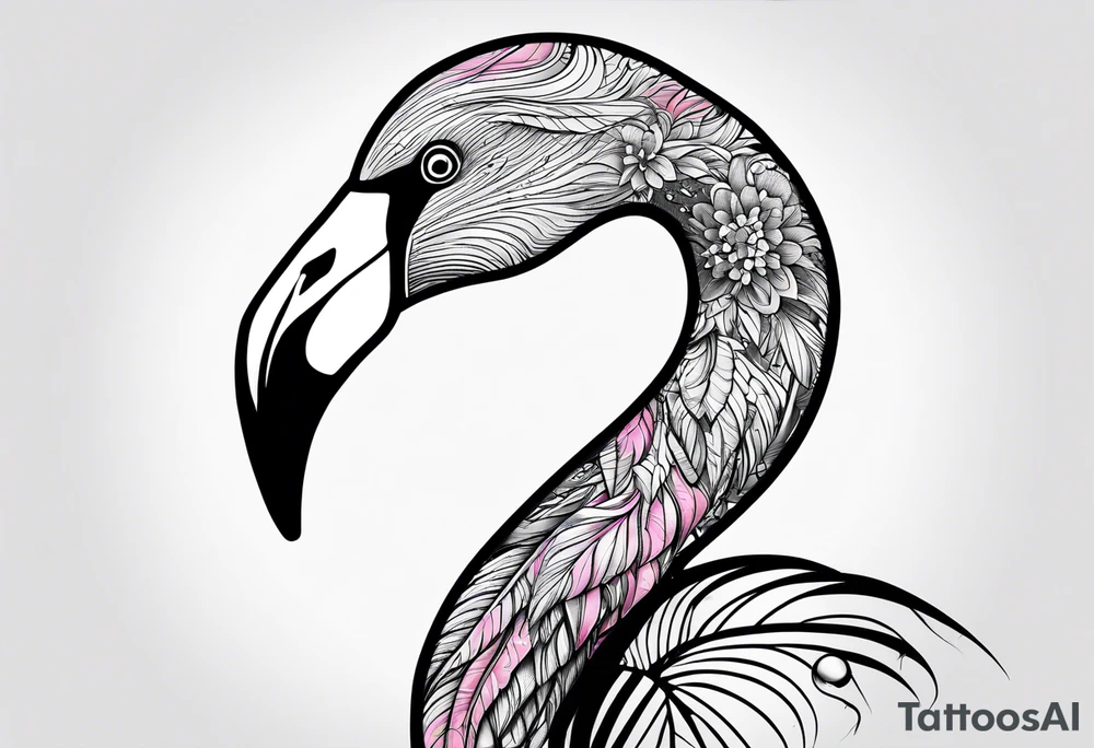 cute flamingo tattoo idea
