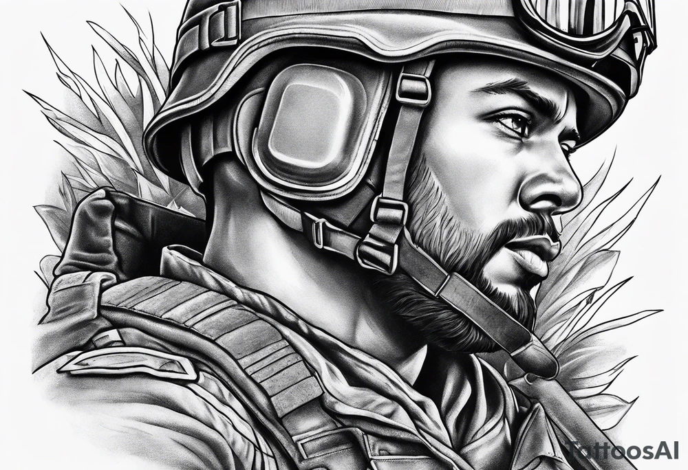 Fallen soldier memorial tattoo idea