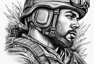 Fallen soldier memorial tattoo idea