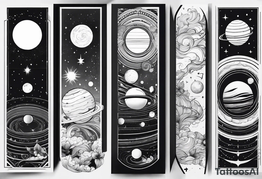 solar system, on spine tattoo idea
