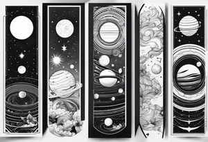 solar system, on spine tattoo idea