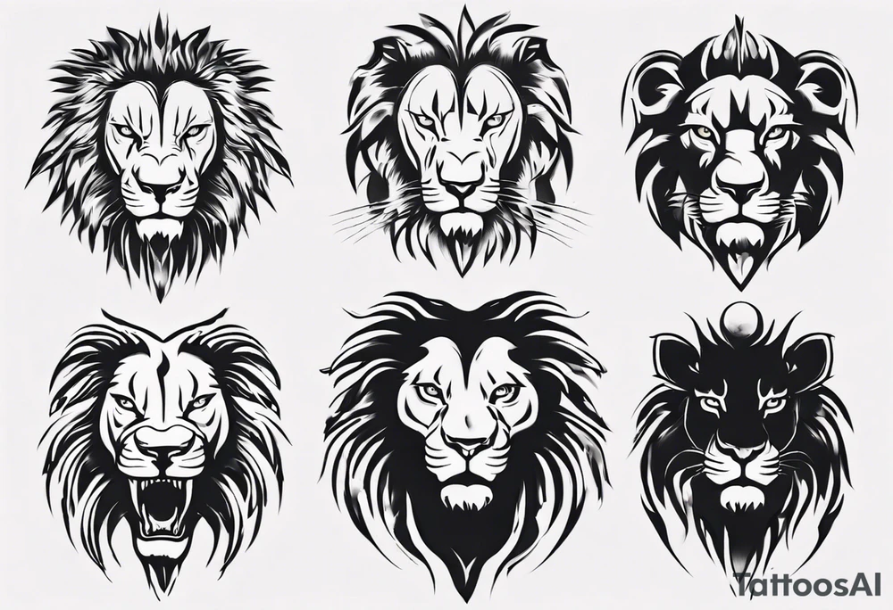 predatory lion tattoo idea