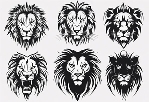 predatory lion tattoo idea