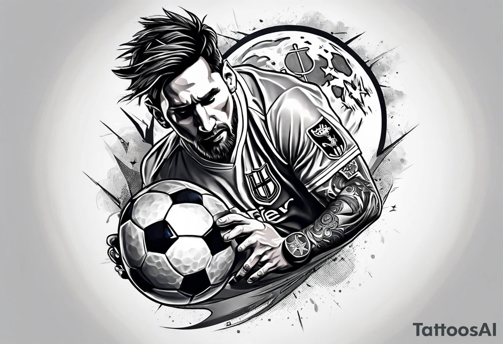 messi stealing the moon tattoo idea
