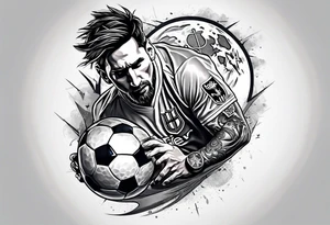 messi stealing the moon tattoo idea