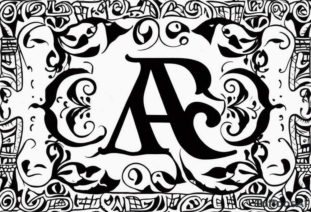 A headband with the letters A R in the middle tattoo idea